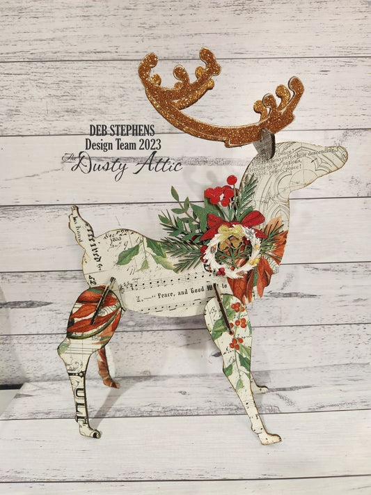 Mixed Media Large Reindeer