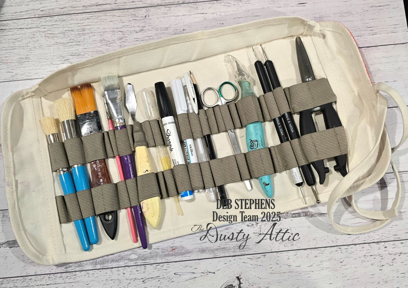 Collaged canvas pencil roll, October 11 2025, AM session