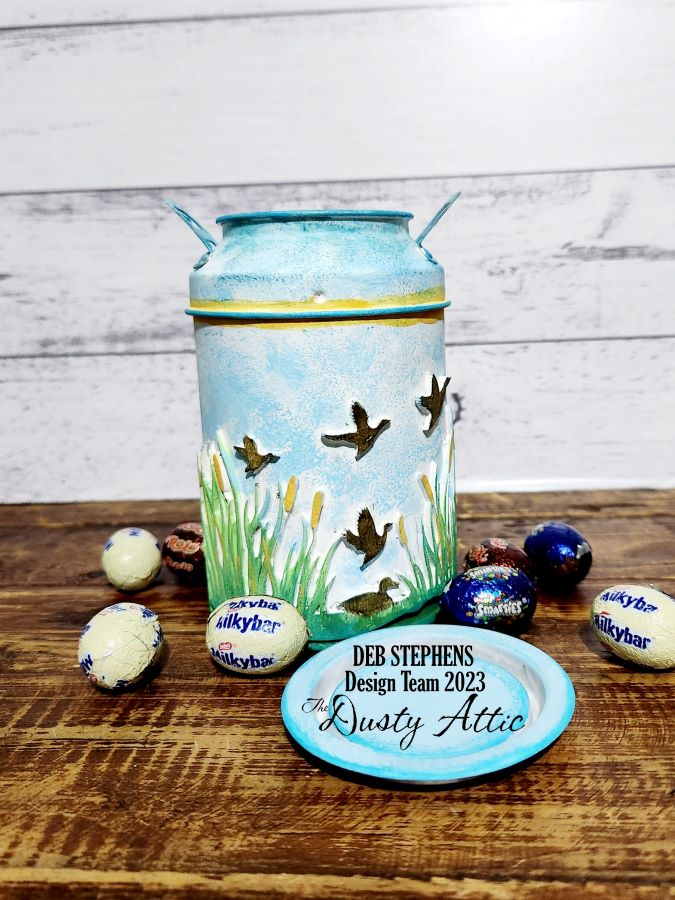 Altered Mini Milk Can - Dusty Attic Mood board inspiration