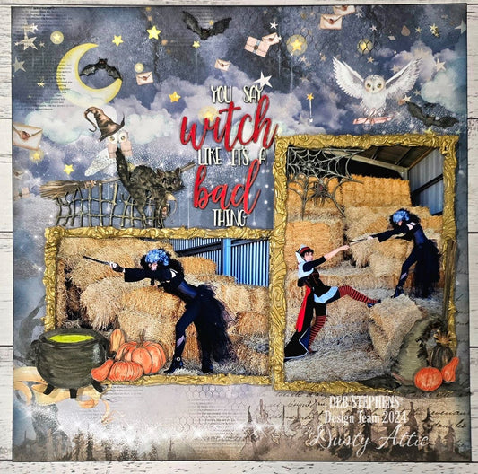 Witch Please - Mixed media Magical/Halloween themed Scrapbook layout kit